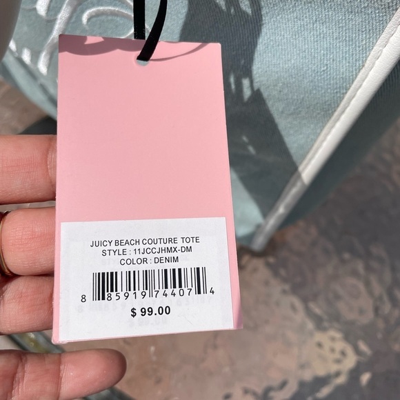 Juicy Couture Blue Denim Beach Tote Bag - Picture 8 of 12